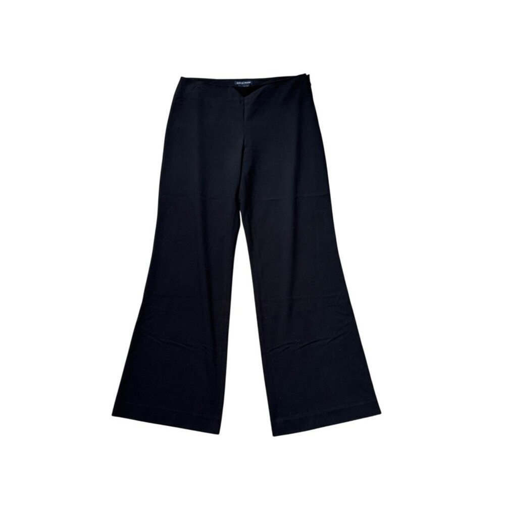 Boston Proper Womens Black Wide-Leg Pants Size 10 Polyester/Spandex Blend